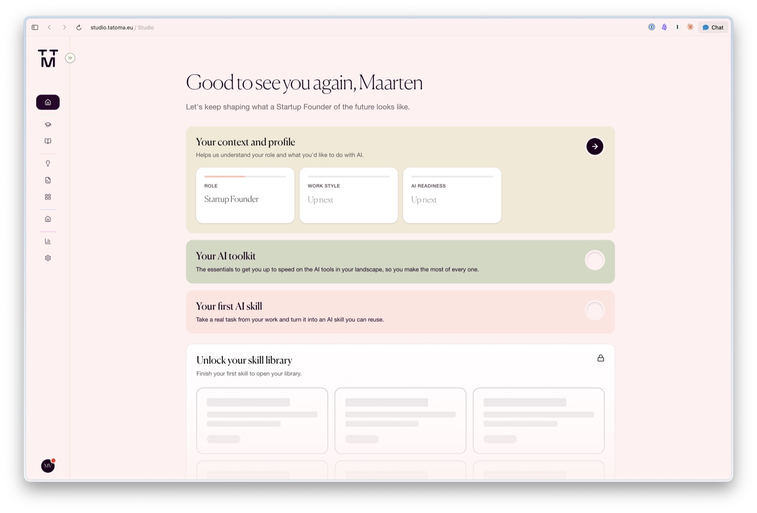 The Tatoma Studio interface